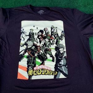 Men's Size XXL My Hero Academia Funimation Black T-Shirt Anime K.Horikoshi